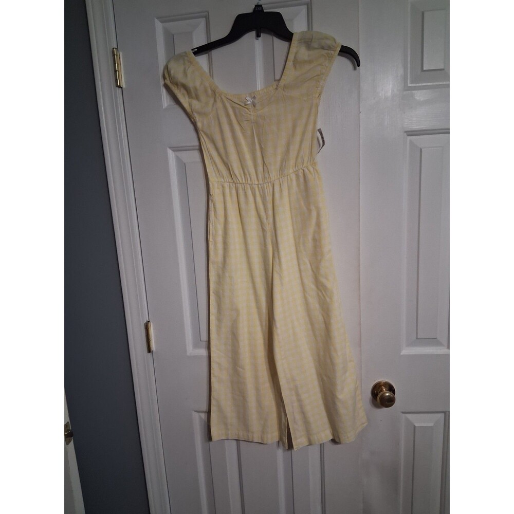 NWT Old Navy Girls Yellow Gingham Jumpsuit Size M (8) - Picture 7 of 12